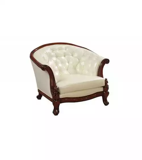 Komplet klasycznych mebli skórzanych Rodos Sofa i 2 fotele
