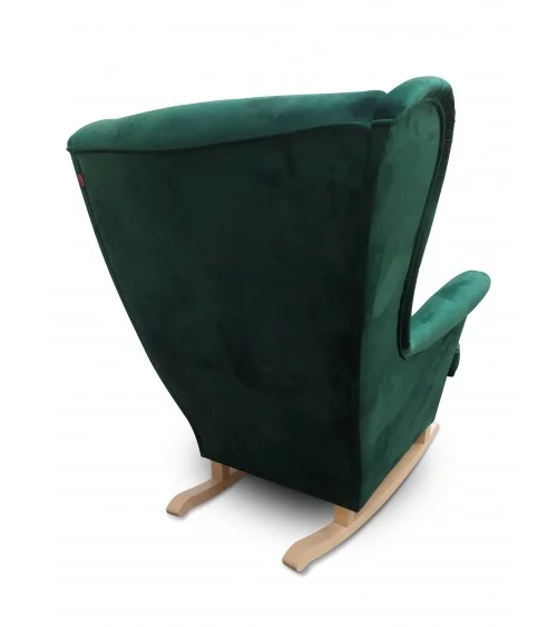 Fotel zielony uszak na płozach