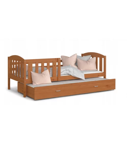 Kolorowe łóżko do pokoju dziecięcego parterowe jednoosobowe / dwuosobowe Kubuś