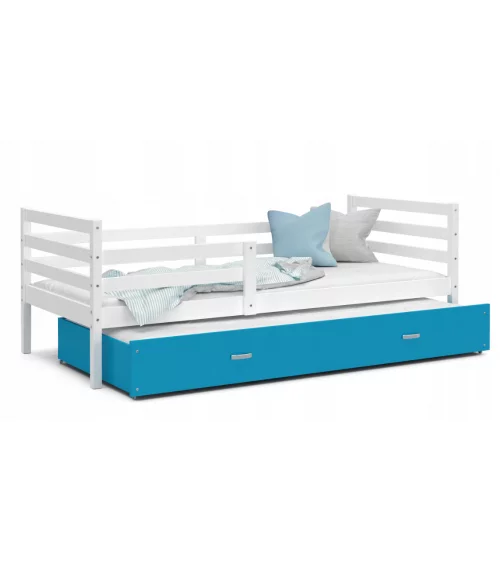 Drewniane łóżko do pokoju dziecięcego parterowe jedno- lub dwuosobowe Jacek