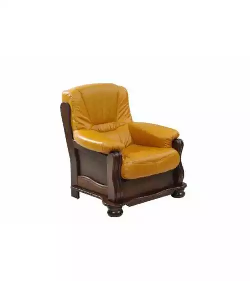 Komplet klasycznych mebli skórzanych Irena Sofa i 2 fotele