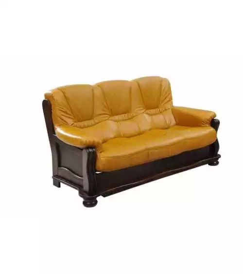 Komplet klasycznych mebli skórzanych Irena Sofa i 2 fotele