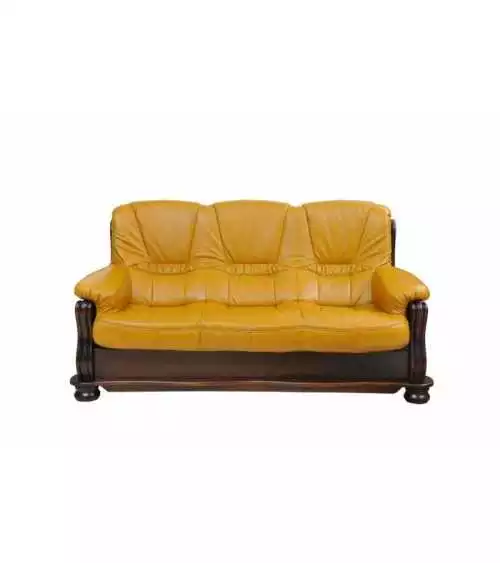 Komplet klasycznych mebli skórzanych Irena Sofa i 2 fotele