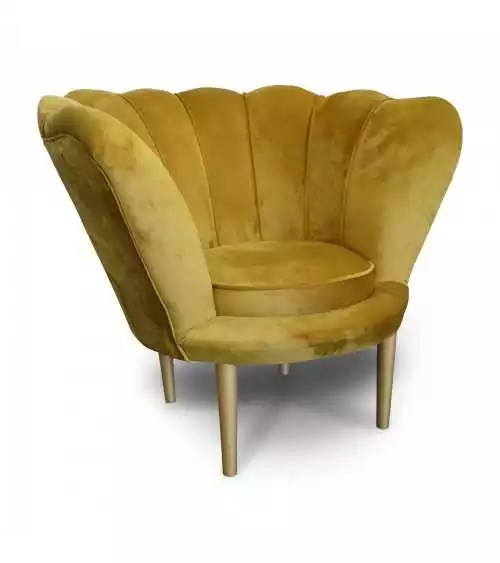 Wygodny fotel Muszelka na bukowej nodze