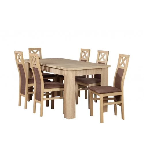 Zestaw stół  laminat Suzi i 6 krzeseł Fabio - Komplet nr 37