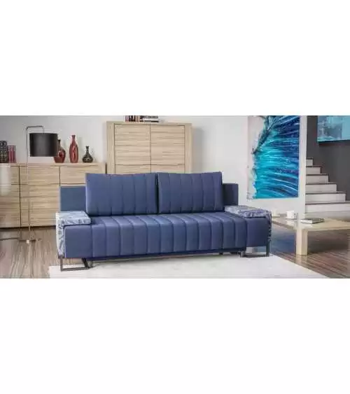 Wygodna kanapa DL do salonu z funkcją spania i stolikami Benti canv