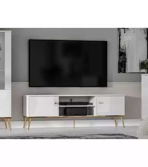 Szafka RTV GOLDIN 06 o białym połysku