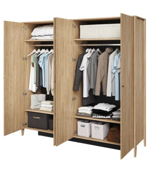 Czterodrzwiowa szafa z lustrem Cozy CZ-01