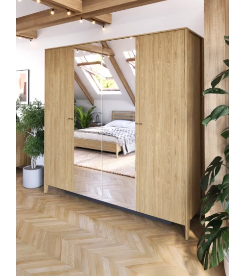 Czterodrzwiowa szafa z lustrem Cozy CZ-01