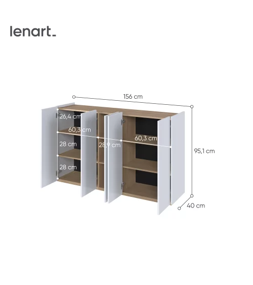 Komoda EASY biały połysk/dąb scandi EA-01