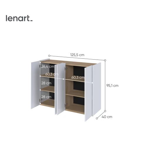 Komoda EASY biały połysk/dąb scandi EA-02