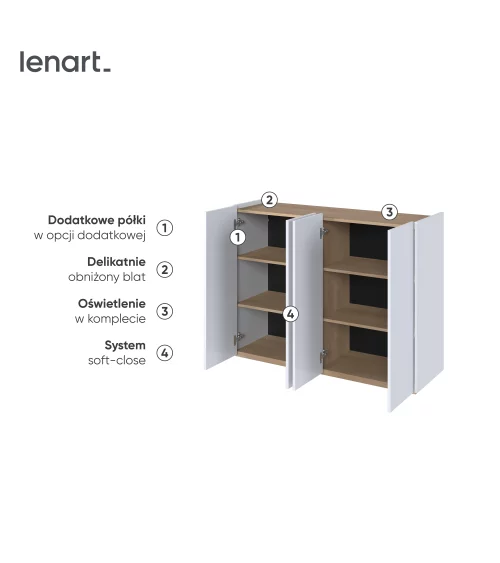 Komoda EASY biały połysk/dąb scandi EA-02