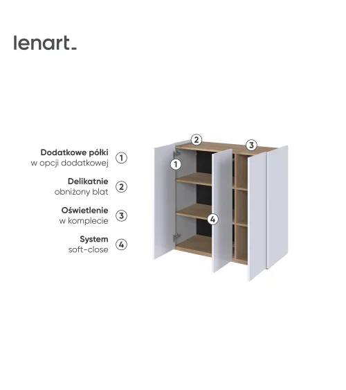Komoda EASY biały połysk/dąb scandi EA-03
